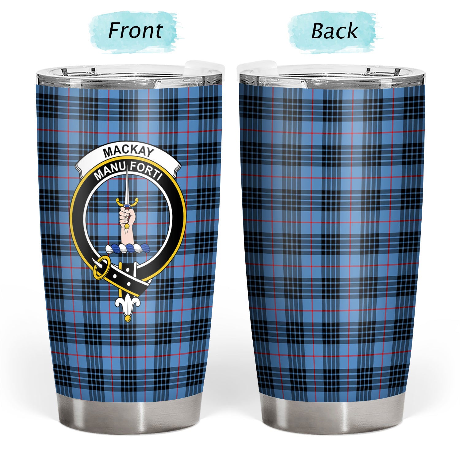 MacKay Blue Tartan Crest Tumbler