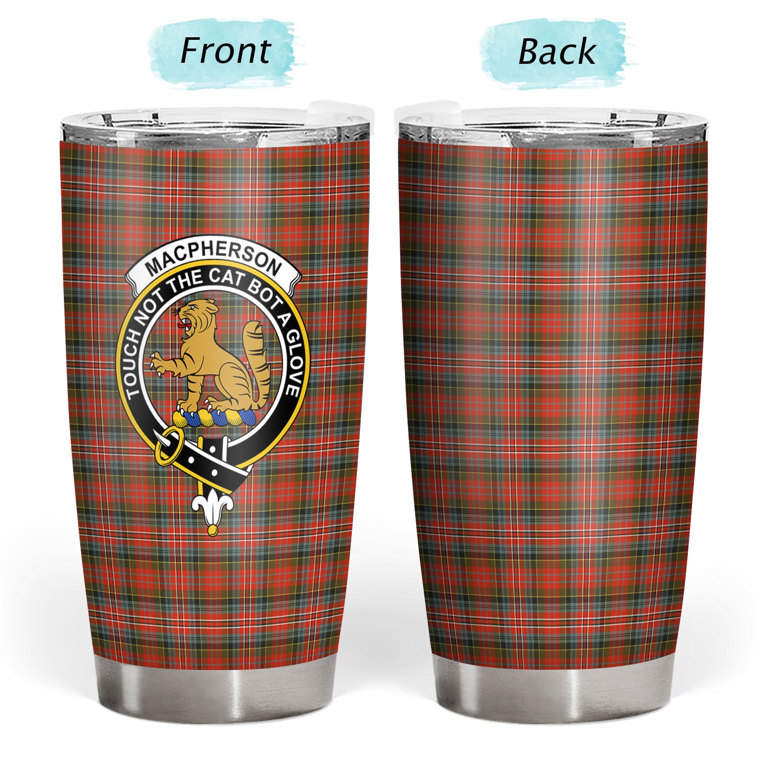 MacPherson Weathered Tartan Crest Tumbler