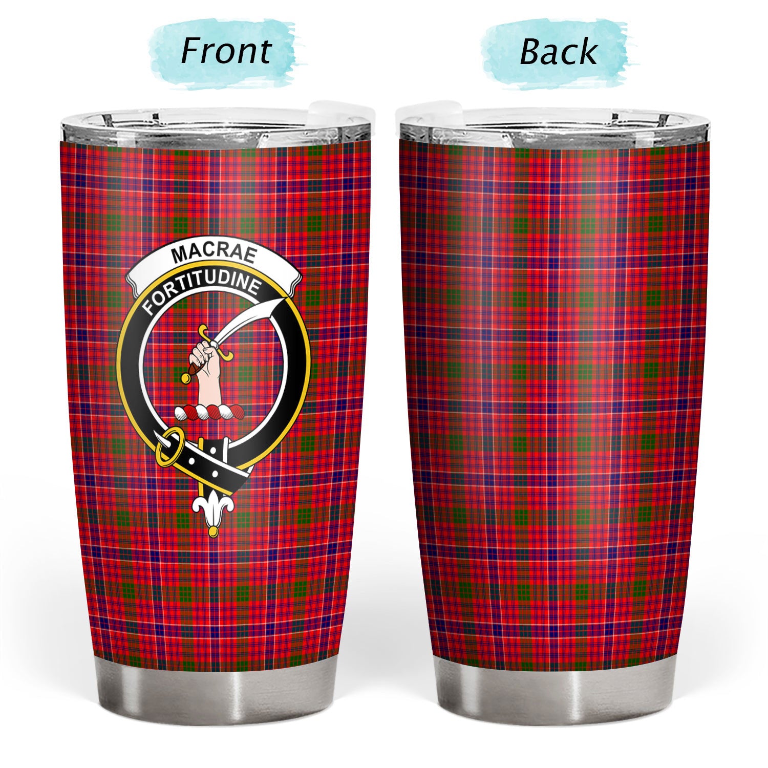 MacRae Modern Tartan Crest Tumbler