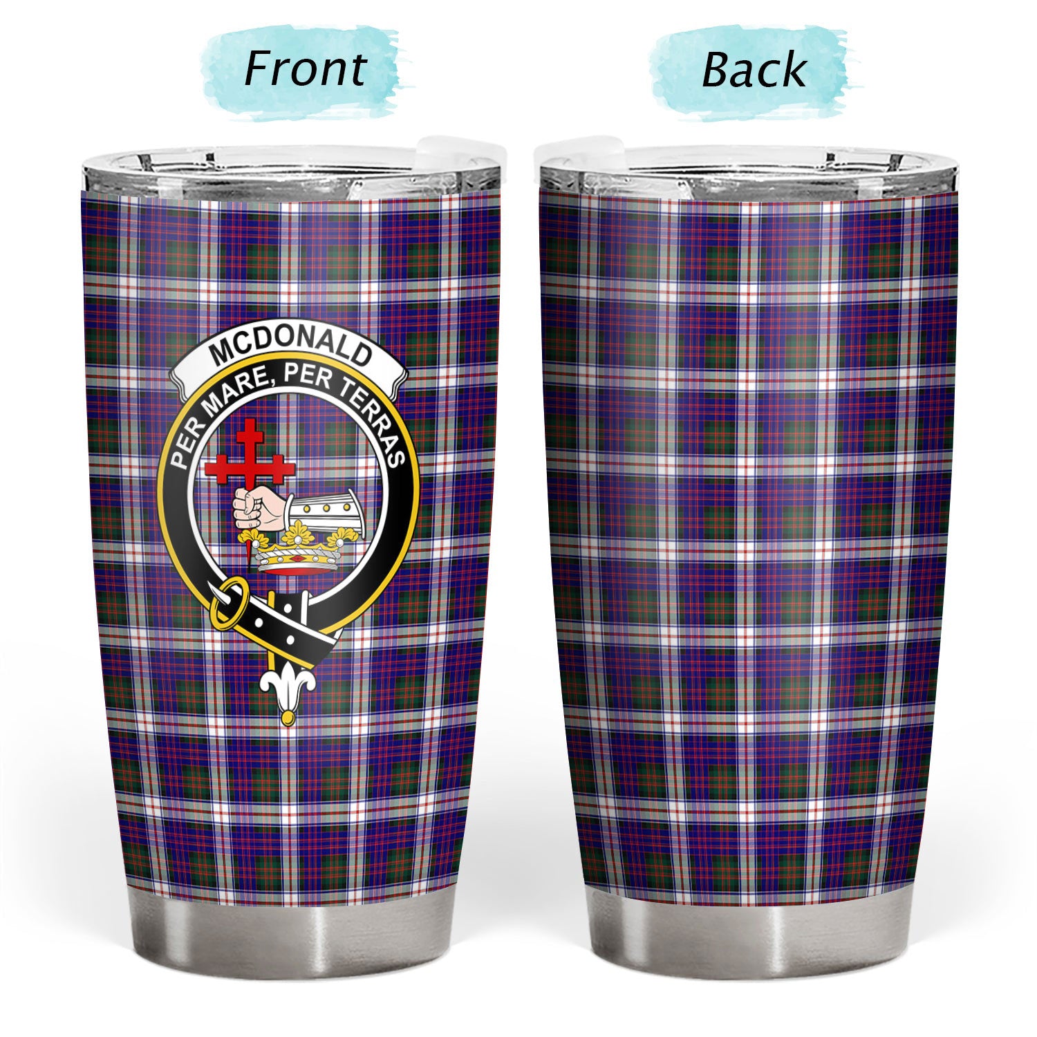 McDonald Dress Modern Tartan Crest Tumbler