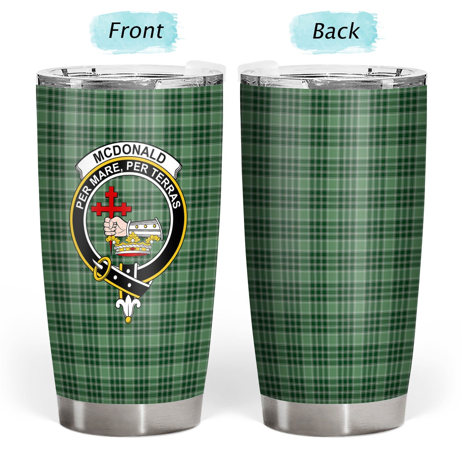 McDonald Lord of the Isles Hunting Tartan Crest Tumbler