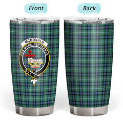 McDonald of the Isles Hunting Ancient Tartan Crest Tumbler