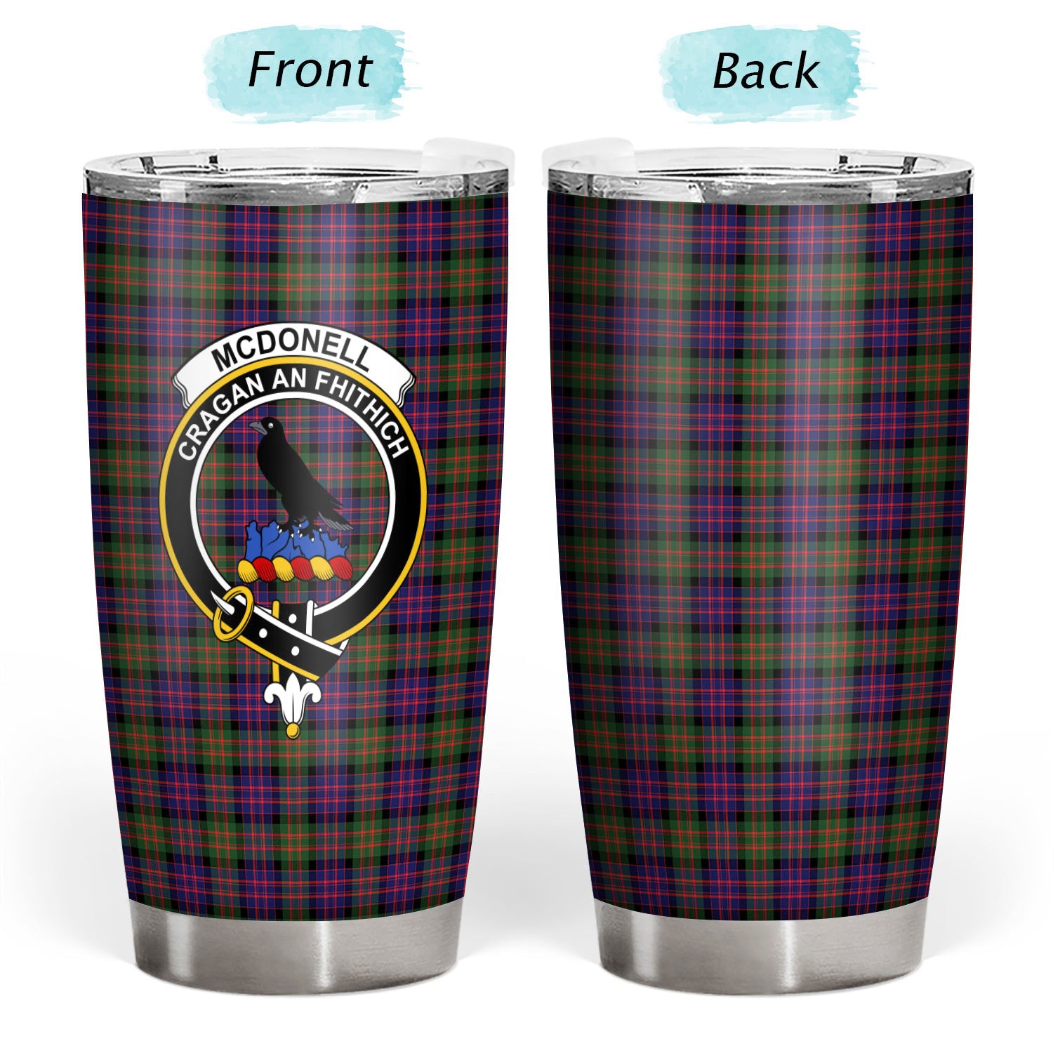 McDonnell of Glengarry Modern Tartan Crest Tumbler