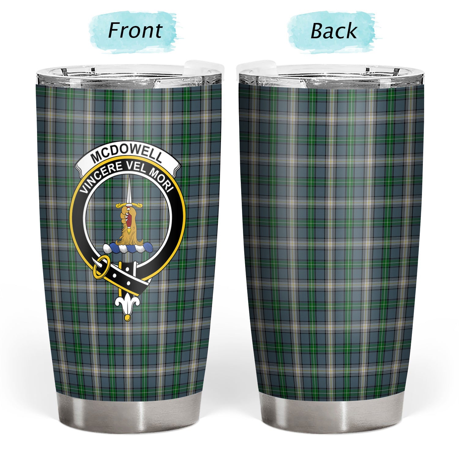 McDowell (MacDowell) Tartan Crest Tumbler