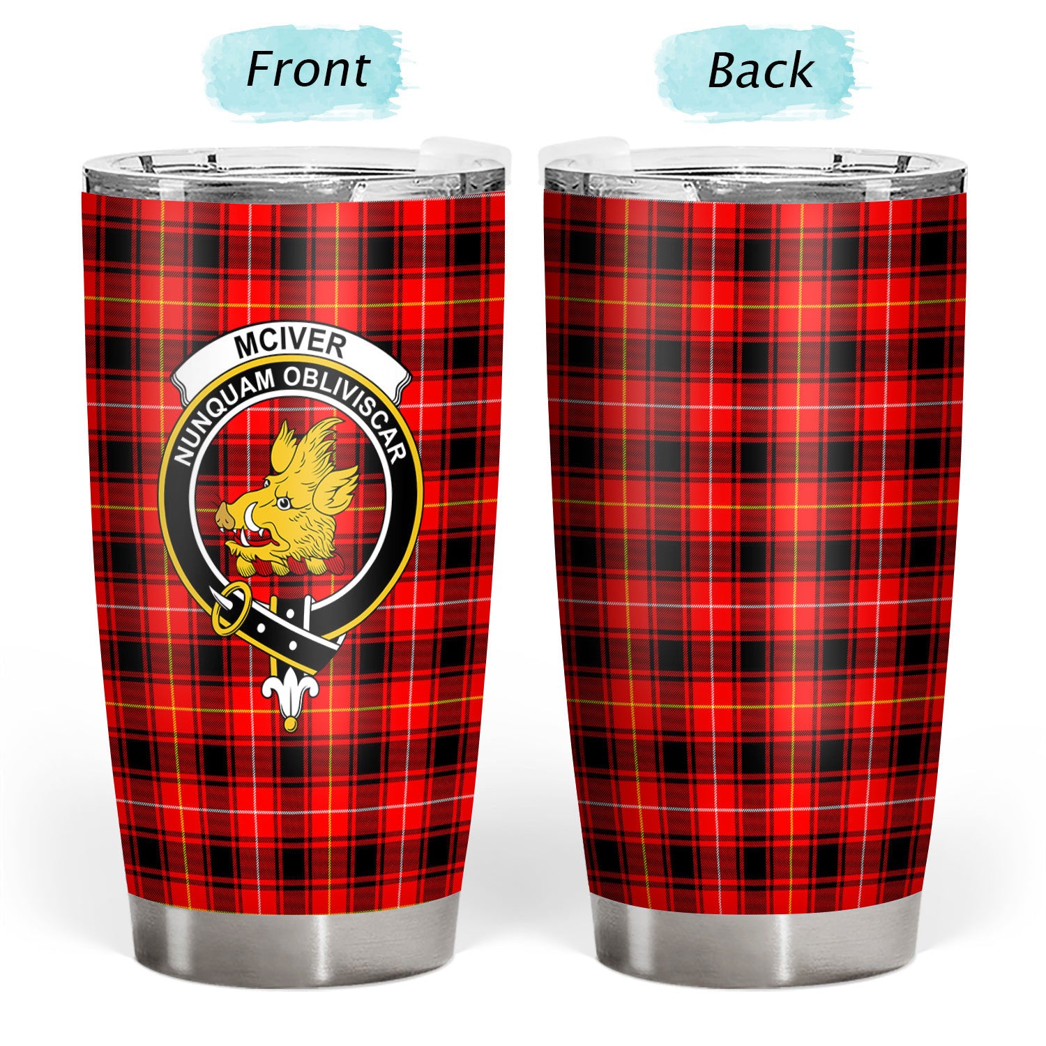 McIver Modern Tartan Crest Tumbler