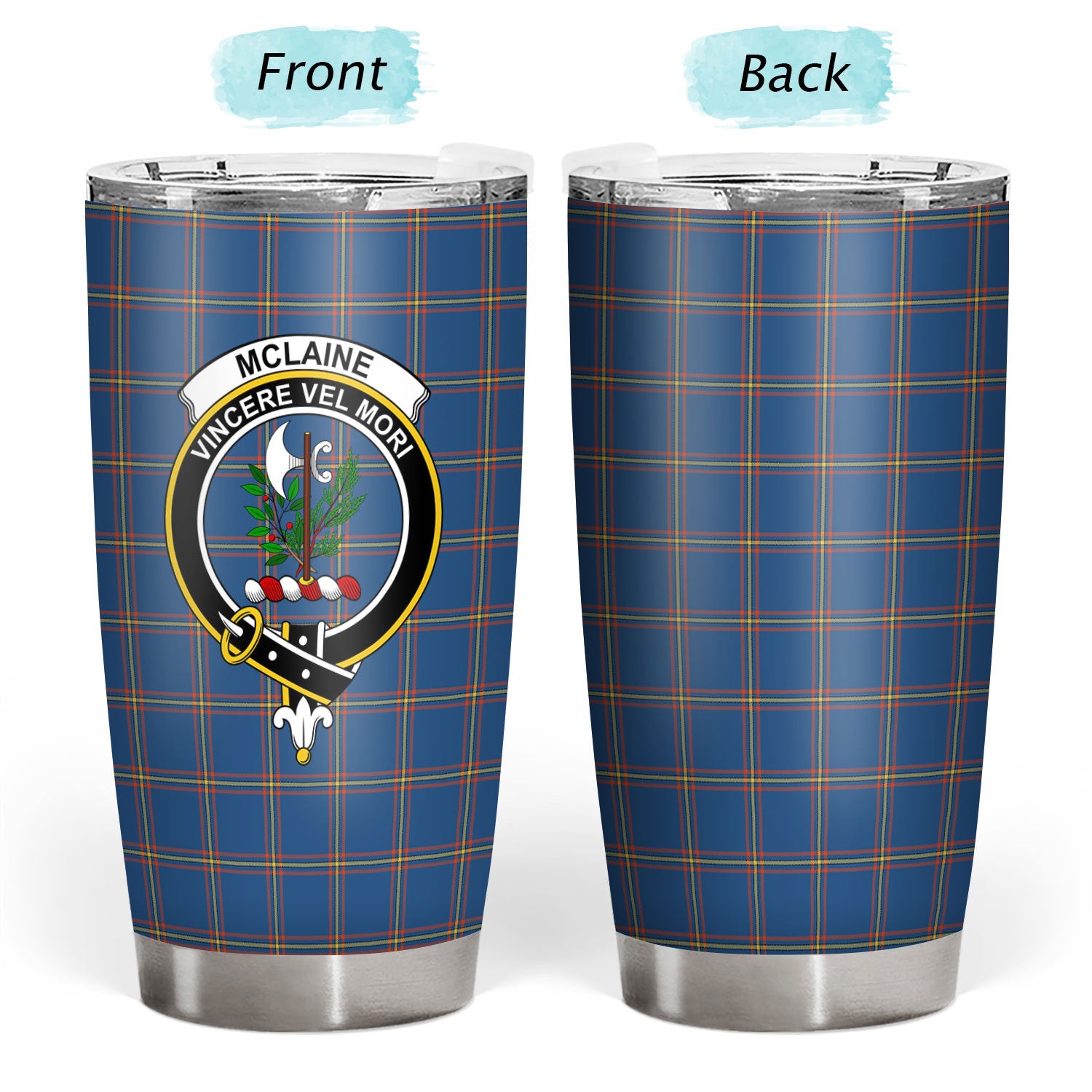 McLaine of Loch Buie Hunting Ancient Tartan Crest Tumbler