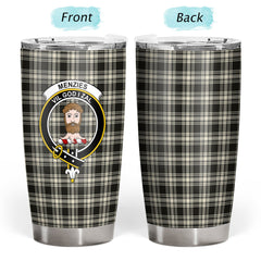 Menzies Black _ White Ancient Tartan Crest Tumbler