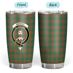 Menzies Green Ancient Tartan Crest Tumbler