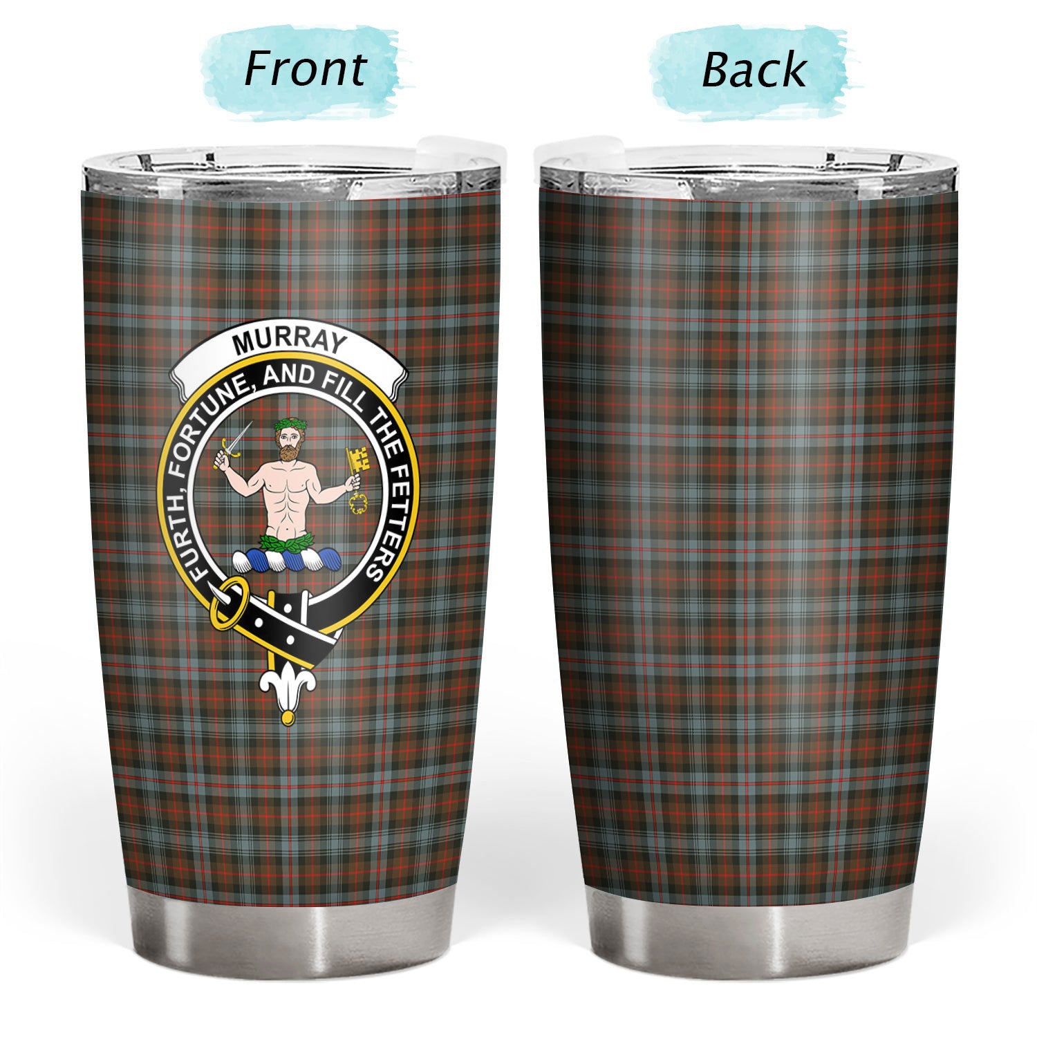 Murray of Atholl Weathered Tartan Crest Tumbler