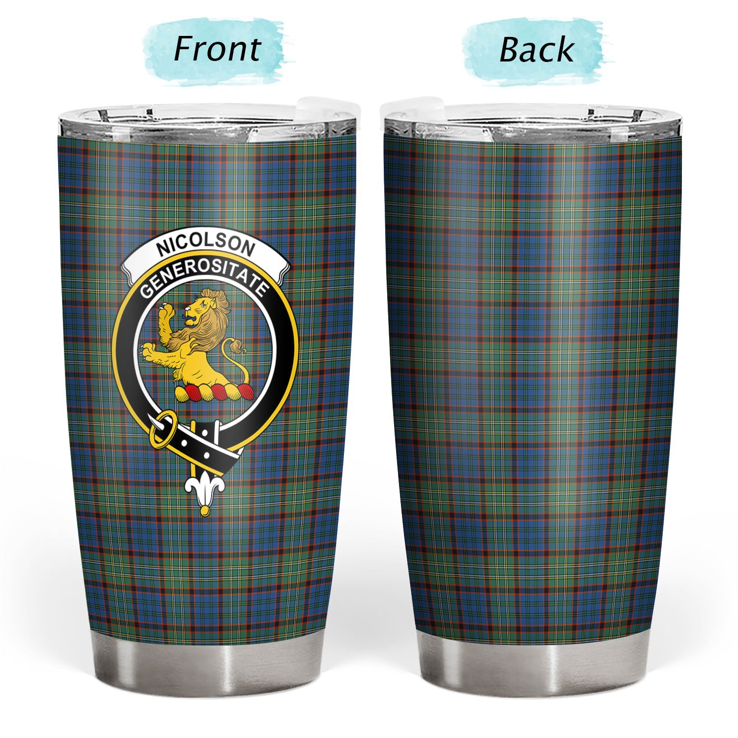 Nicolson Hunting Ancient Tartan Crest Tumbler