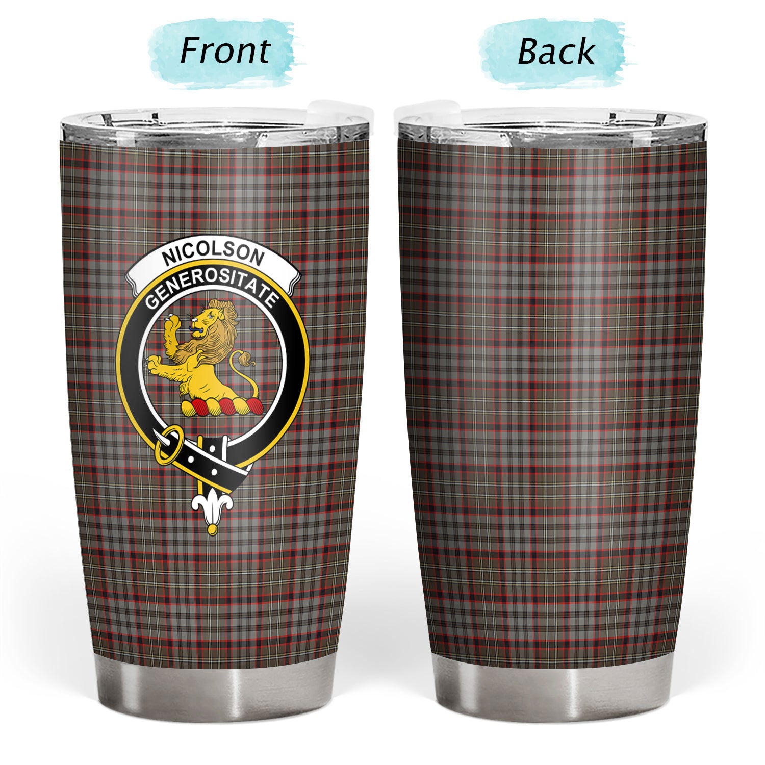 Nicolson Hunting Weathered Tartan Crest Tumbler