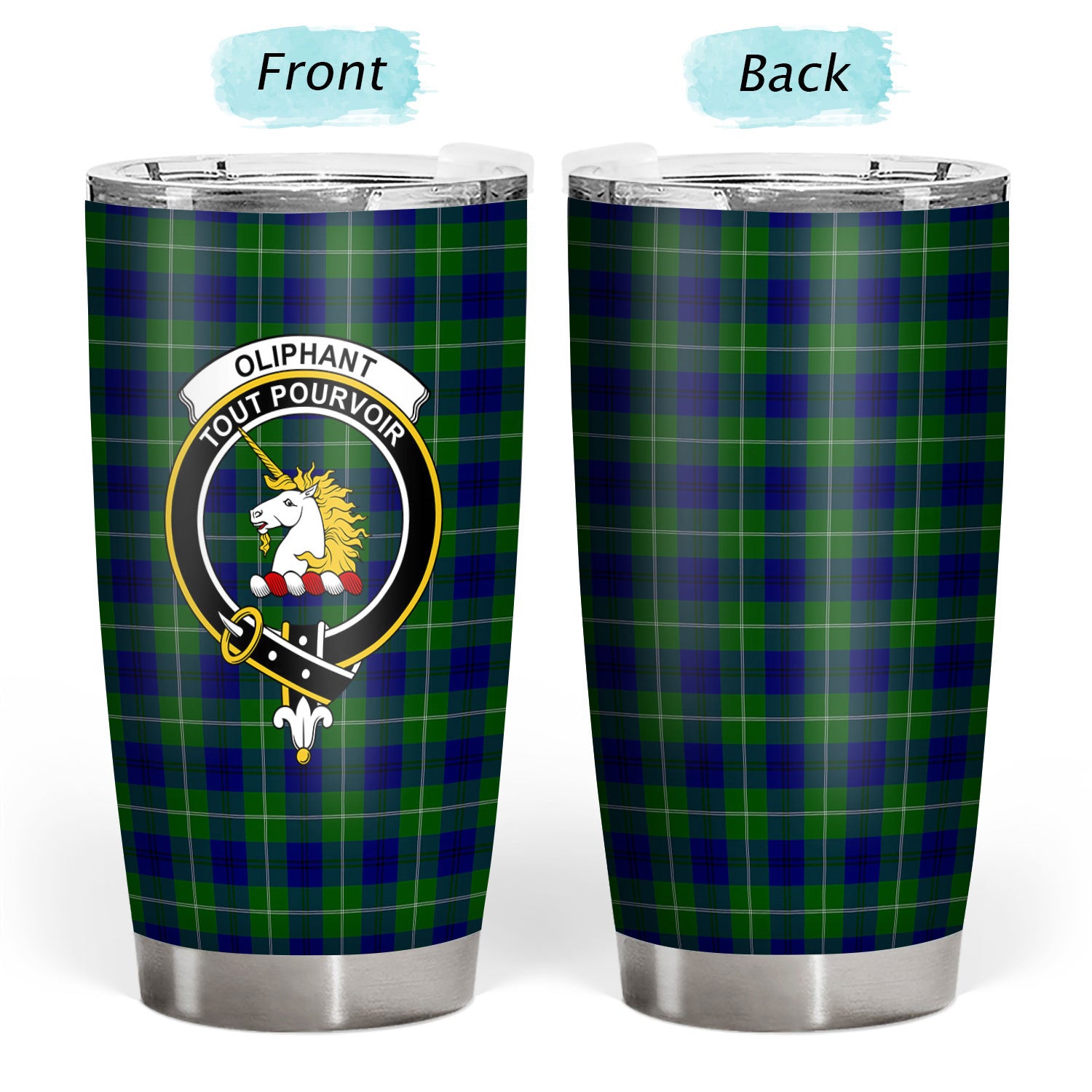 Oliphant Modern Tartan Crest Tumbler