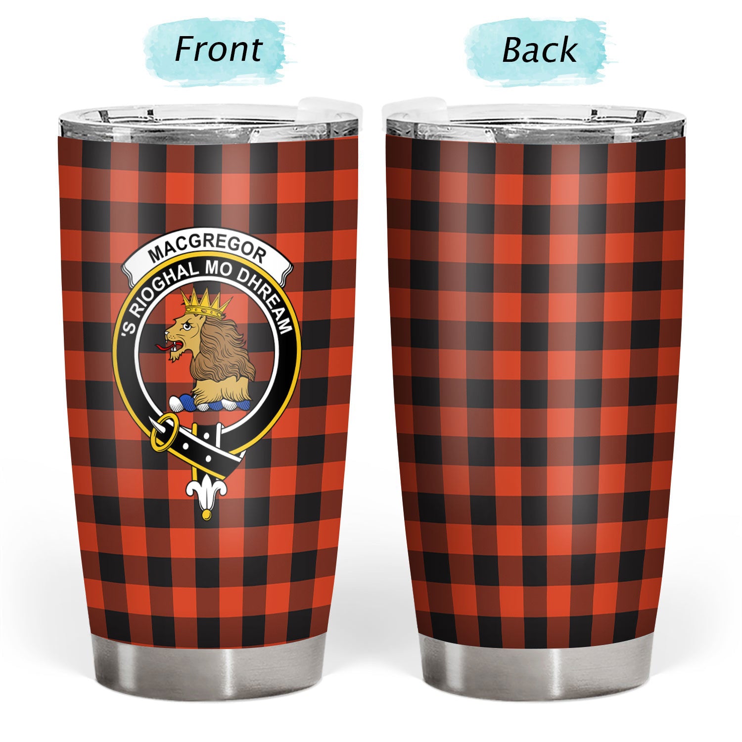 Rob Roy MacGregor Ancient Tartan Crest Tumbler