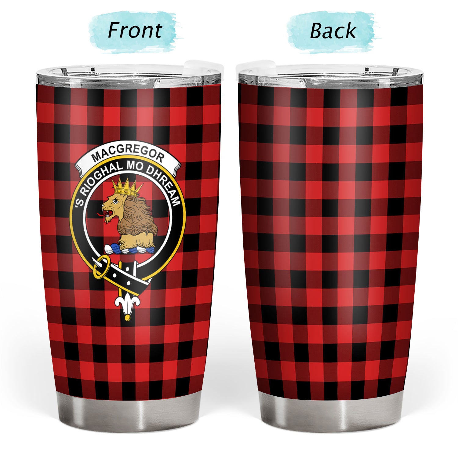 Rob Roy MacGregor Modern Tartan Crest Tumbler