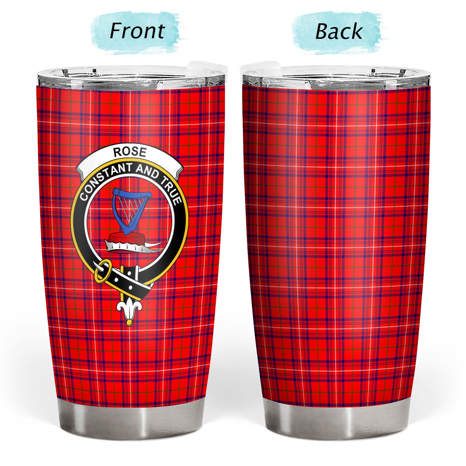 Rose Modern Tartan Crest Tumbler