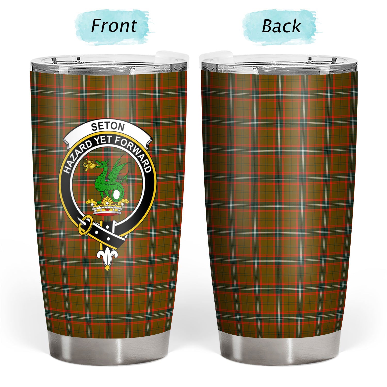 Seton Hunting Modern Tartan Crest Tumbler