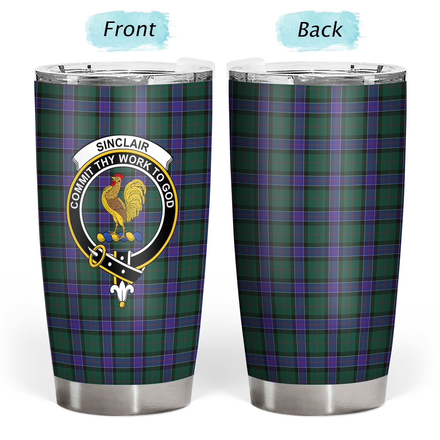 Sinclair Hunting Modern Tartan Crest Tumbler