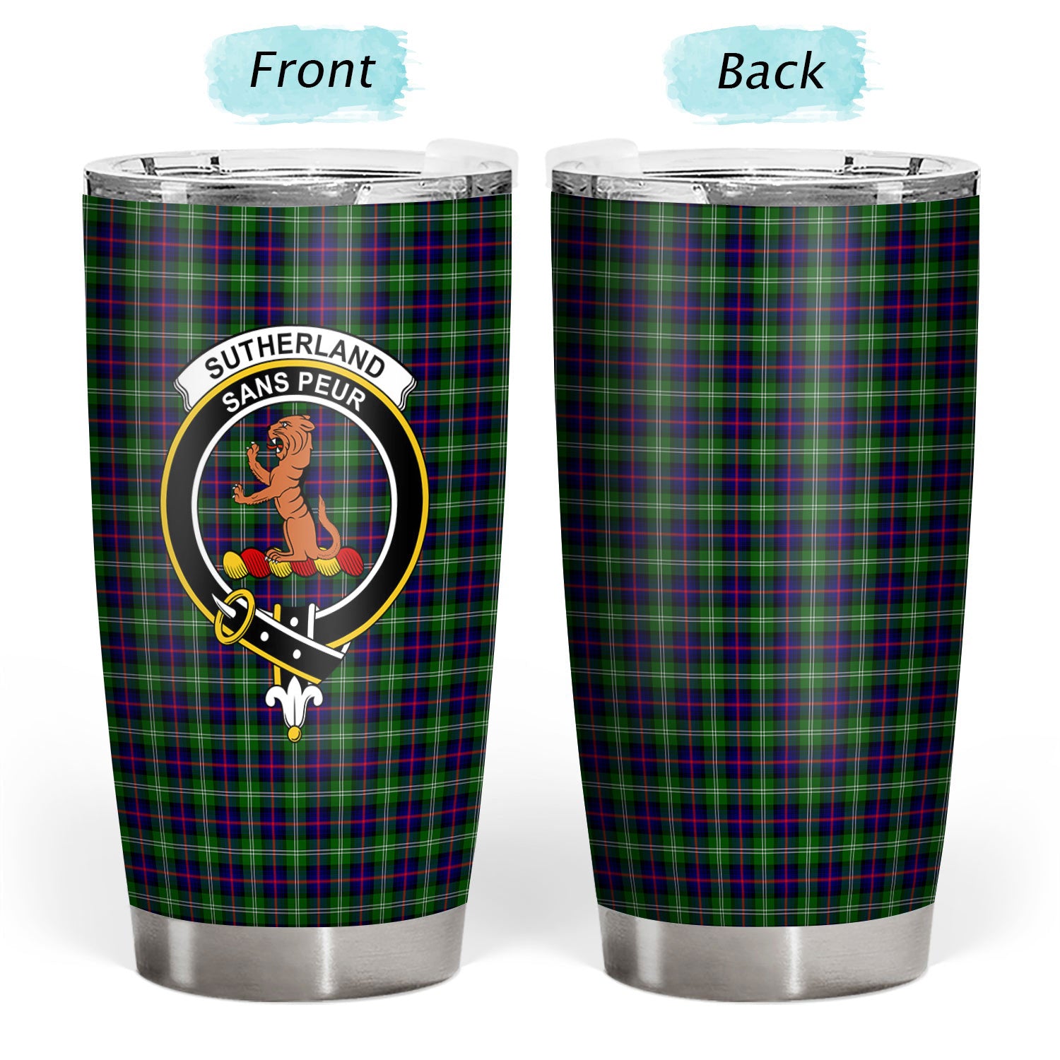 Sutherland Modern Tartan Crest Tumbler