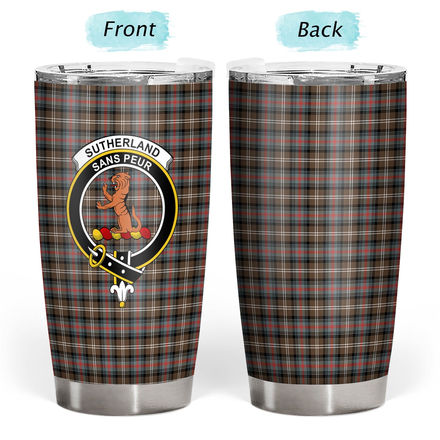 Sutherland Weathered Tartan Crest Tumbler