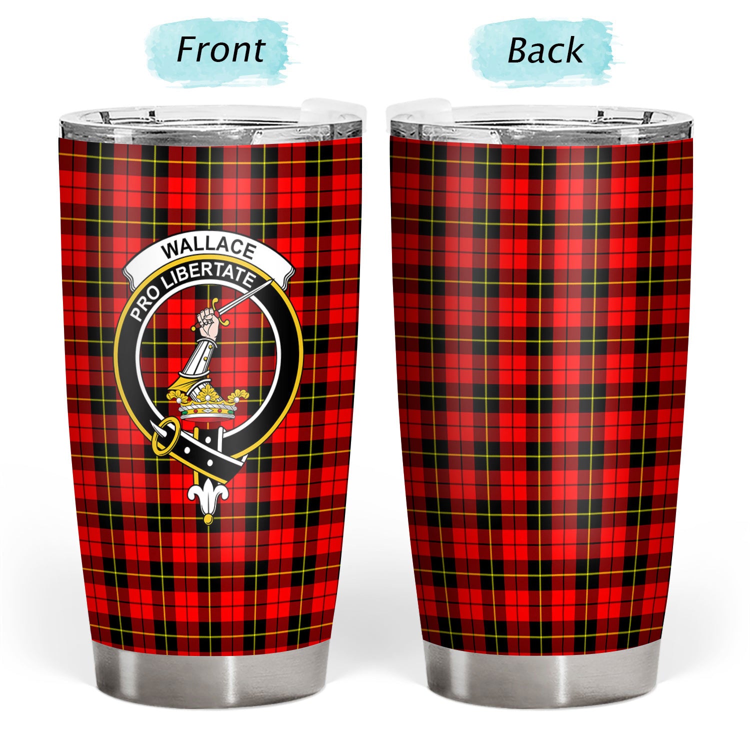 Wallace Hunting Red Tartan Crest Tumbler