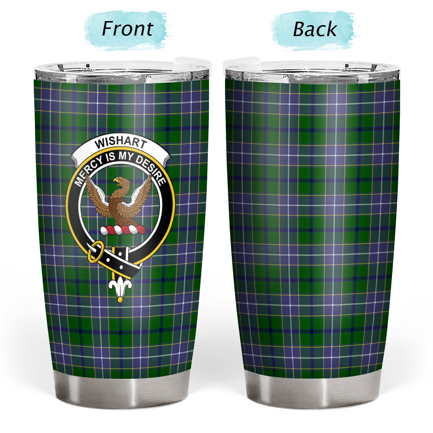 Wishart Hunting Tartan Crest Tumbler