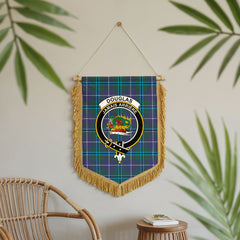 Douglas Modern Tartan Crest Wall Hanging Banner - Wood Pole