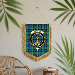 Gordon Ancient Tartan Crest Wall Hanging Banner - Wood Pole
