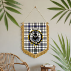 Hannay Modern Tartan Crest Wall Hanging Banner - Wood Pole