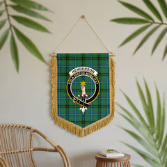 Henderson Ancient Tartan Crest Wall Hanging Banner - Wood Pole
