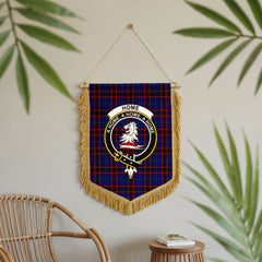 Home Modern Tartan Crest Wall Hanging Banner - Wood Pole