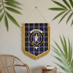 Kilmarnock Tartan Crest Wall Hanging Banner - Wood Pole