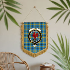 Laing Tartan Crest Wall Hanging Banner - Wood Pole
