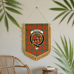 MacAulay Ancient Tartan Crest Wall Hanging Banner - Wood Pole