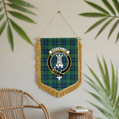 MacCallum Ancient Tartan Crest Wall Hanging Banner - Wood Pole