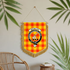 MacMillan Clan Tartan Crest Wall Hanging Banner - Wood Pole