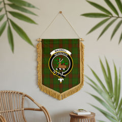 Maxwell Hunting Tartan Crest Wall Hanging Banner - Wood Pole