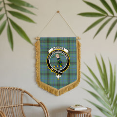 McInnes Ancient Tartan Crest Wall Hanging Banner - Wood Pole