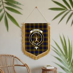 McLellan Modern Tartan Crest Wall Hanging Banner - Wood Pole