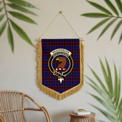 Wedderburn Tartan Crest Wall Hanging Banner - Wood Pole