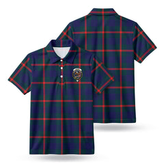 Agnew Modern Tartan Crest Birdseye Mesh Polo Shirt