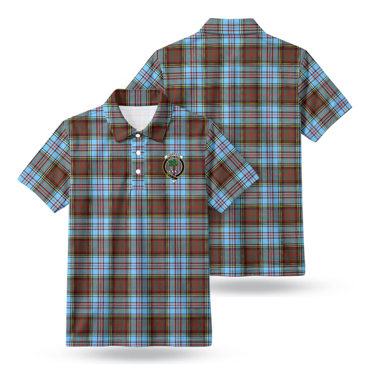 Anderson Ancient Tartan Crest Birdseye Mesh Polo Shirt