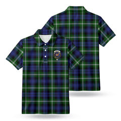 Baillie Modern Tartan Crest Birdseye Mesh Polo Shirt