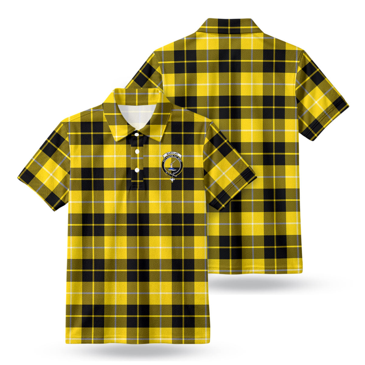 Barclay Dress Modern Tartan Crest Birdseye Mesh Polo Shirt