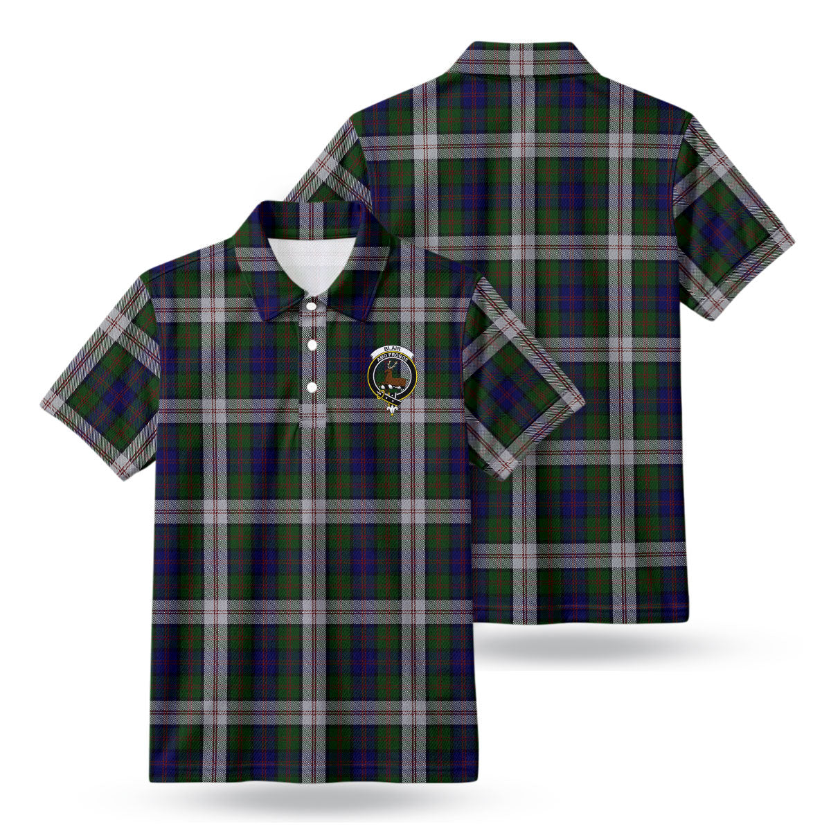 Blair Dress Tartan Crest Birdseye Mesh Polo Shirt
