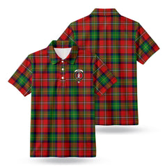 Boyd Modern Tartan Crest Birdseye Mesh Polo Shirt