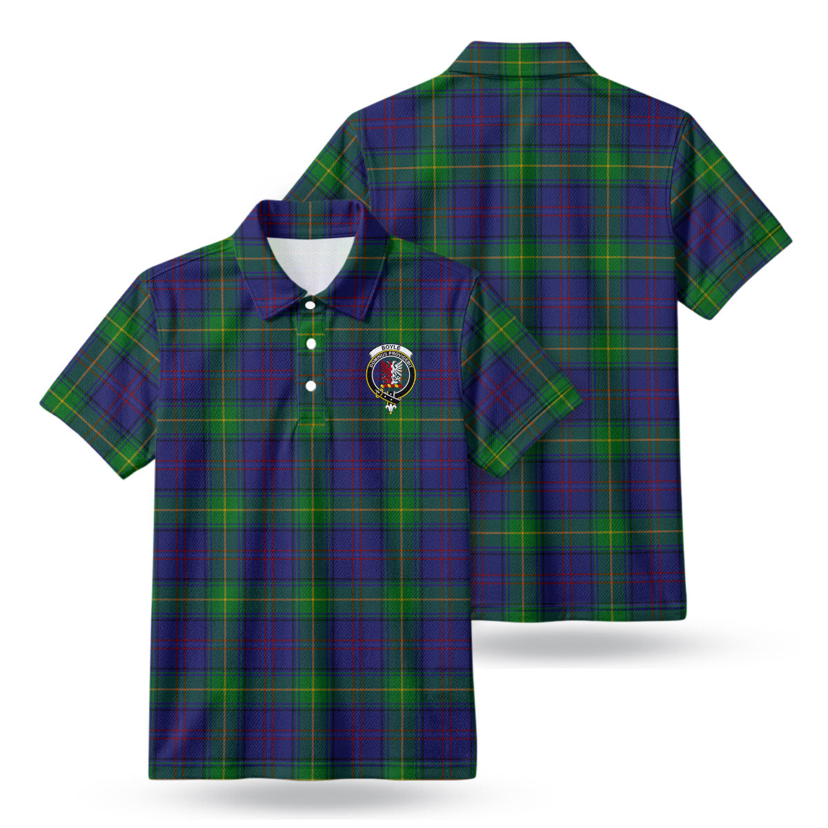 Boyle Tartan Crest Birdseye Mesh Polo Shirt