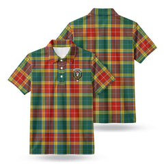 Buchanan Old Sett Tartan Crest Birdseye Mesh Polo Shirt