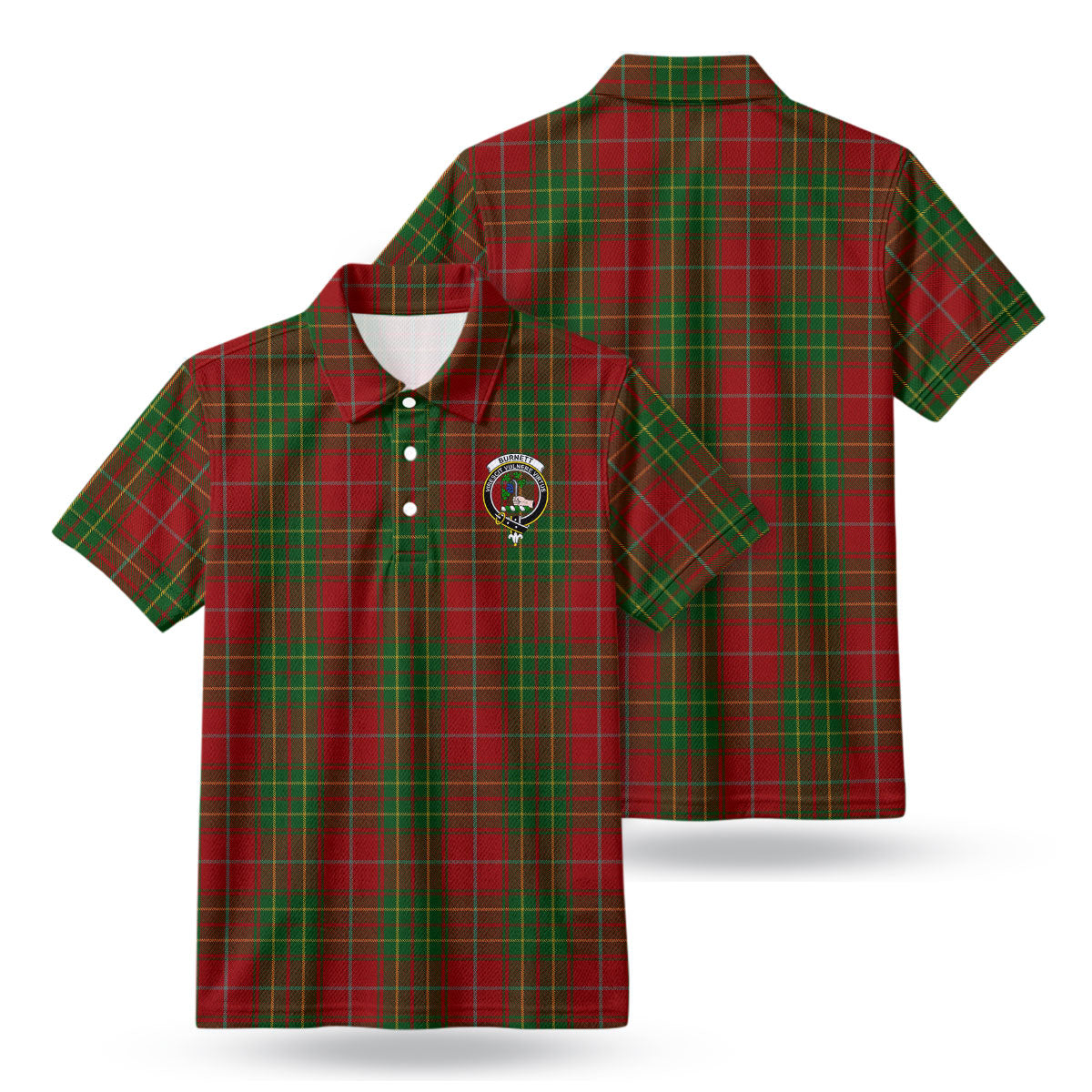 Burnett Tartan Crest Birdseye Mesh Polo Shirt