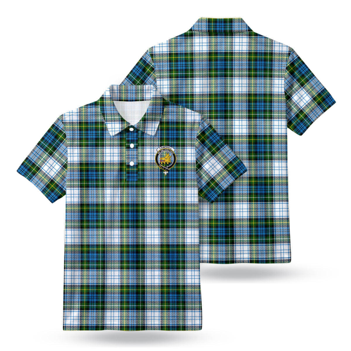 Campbell Dress Tartan Crest Birdseye Mesh Polo Shirt