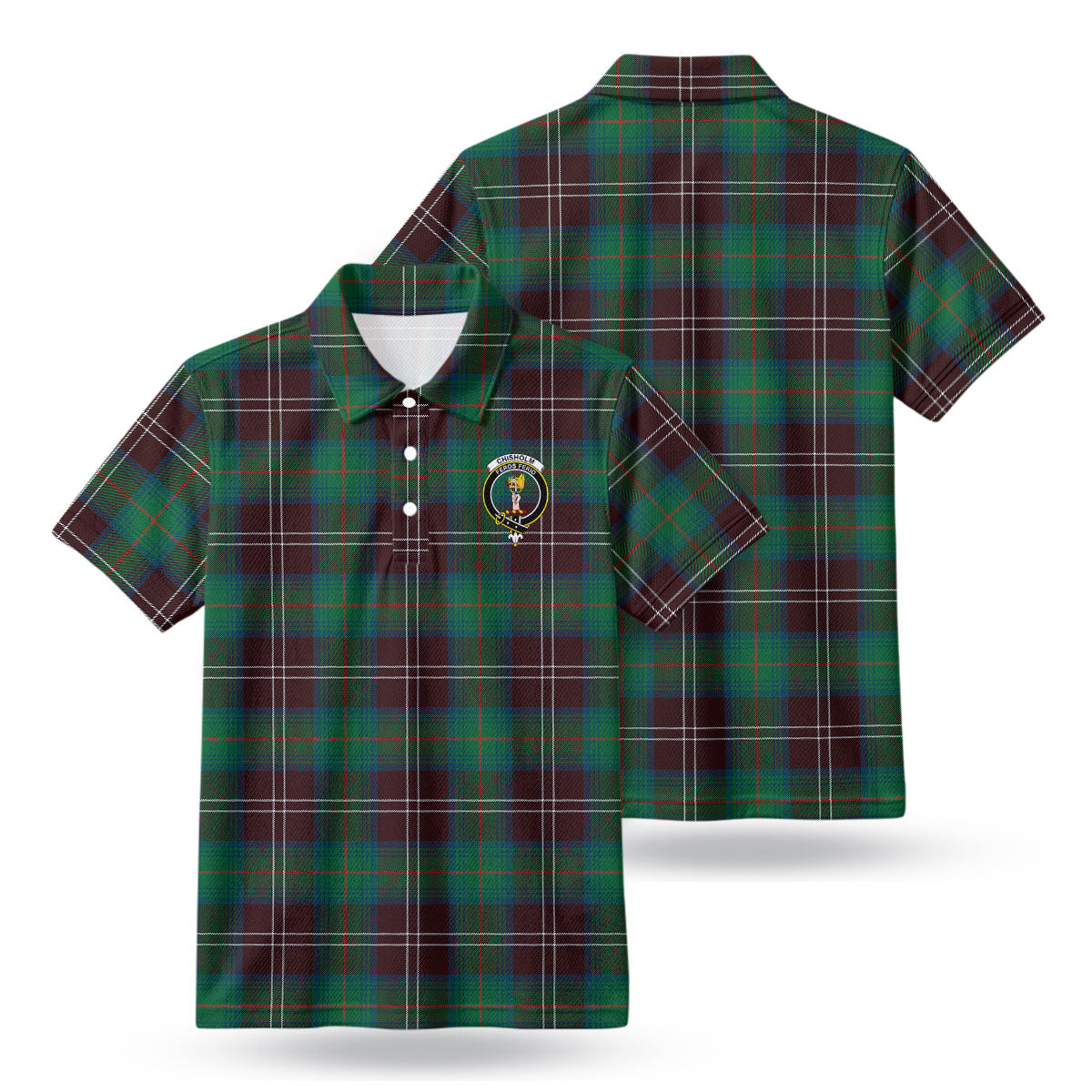 Chisholm Hunting Ancient Tartan Crest Birdseye Mesh Polo Shirt